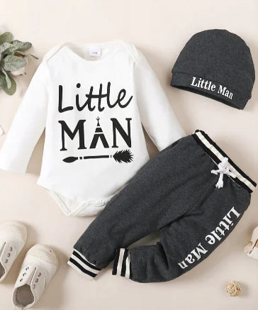 Boys' Letter Print Long Sleeve Bodysuit and Pants Set - Live to Shop