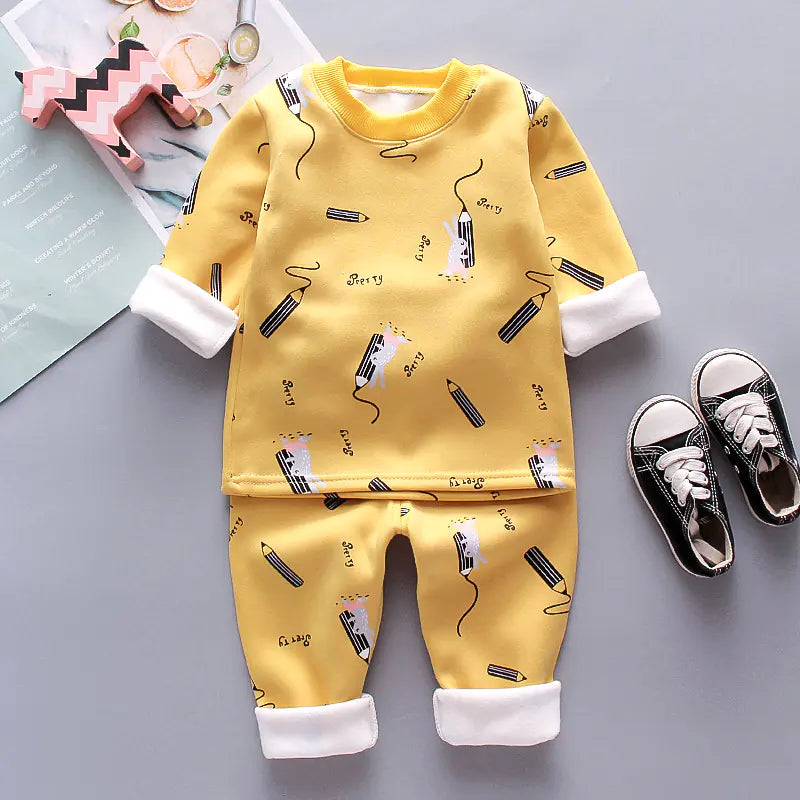 Warm Baby and Toddler Clothing Set with Fleece Pants - Live to Shop