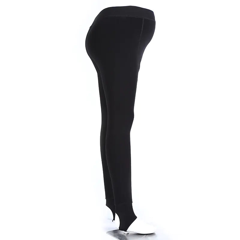 Women's Black Maternity Pants with Warm Support - Live to Shop