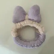 Kawaii Bowknot Plush Headband for Makeup and Hair Care - Live to Shop