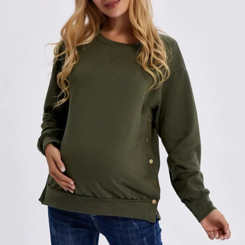 Loose Long Sleeve Maternity Sweater for Autumn & Winter - Live to Shop