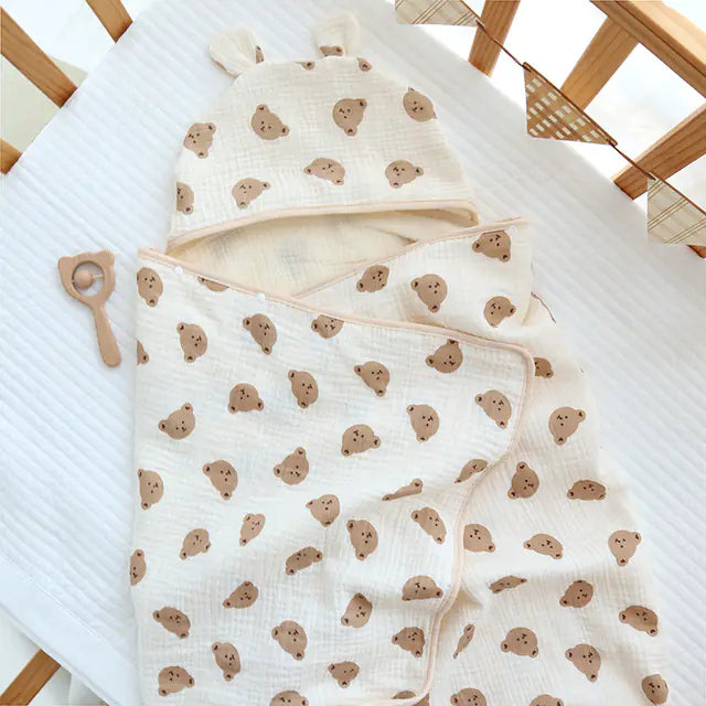 Four Seasons 4-Layer Muslin Cotton Baby Bath Towel - Live to Shop