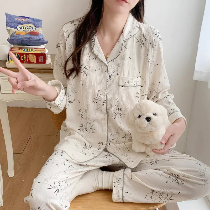 Maternity Nursing Pajama Set for Spring & Autumn - Live to Shop