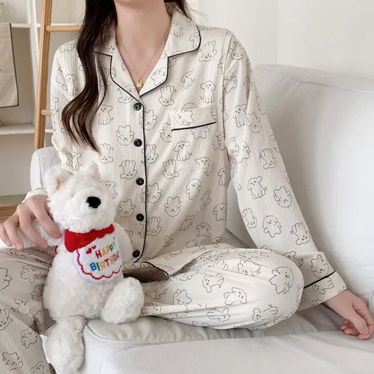 Maternity Nursing Pajama Set for Spring & Autumn - Live to Shop