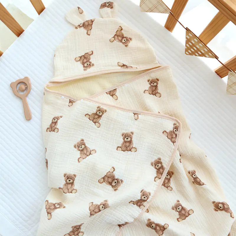 Four Seasons 4-Layer Muslin Cotton Baby Bath Towel - Live to Shop