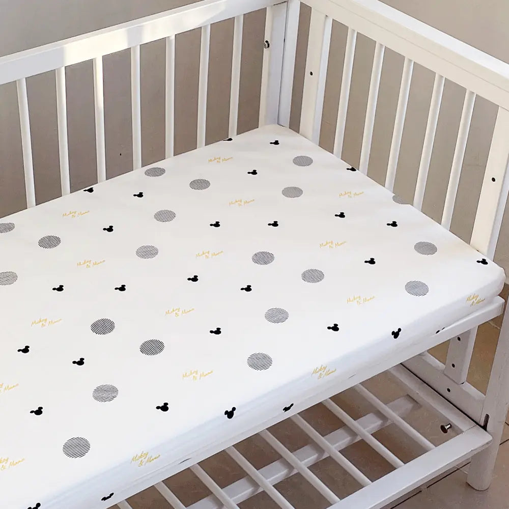 Cotton Infant Muslin Crib Mattress Cover with Print - Live to Shop