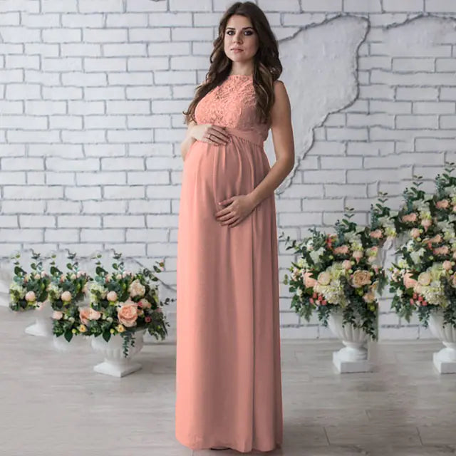 Lace Sleeveless Maternity Dress for Expecting Mothers - Live to Shop