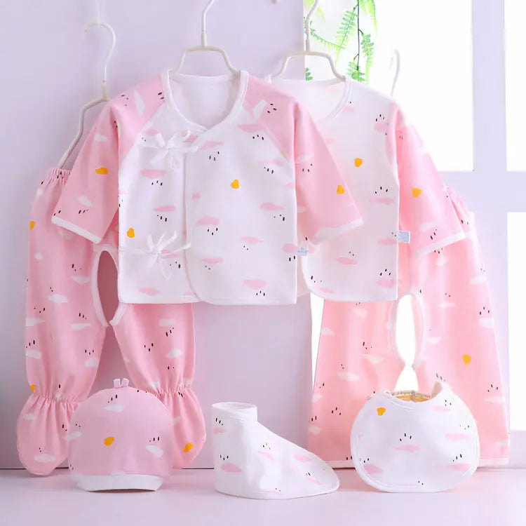 Newborn Baby Gift Set with 7 Cotton Clothing Items - Live to Shop