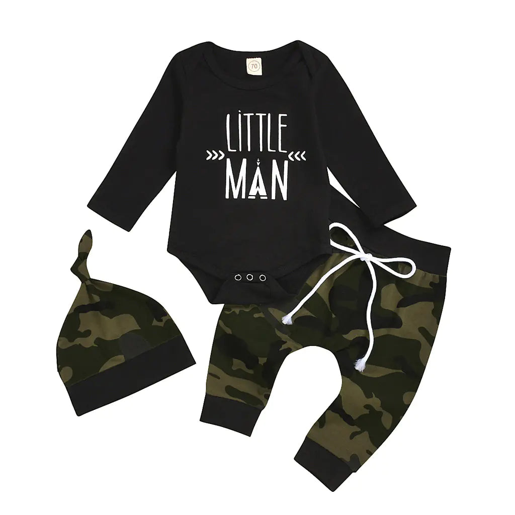 Boys' Letter Print Long Sleeve Bodysuit and Pants Set - Live to Shop