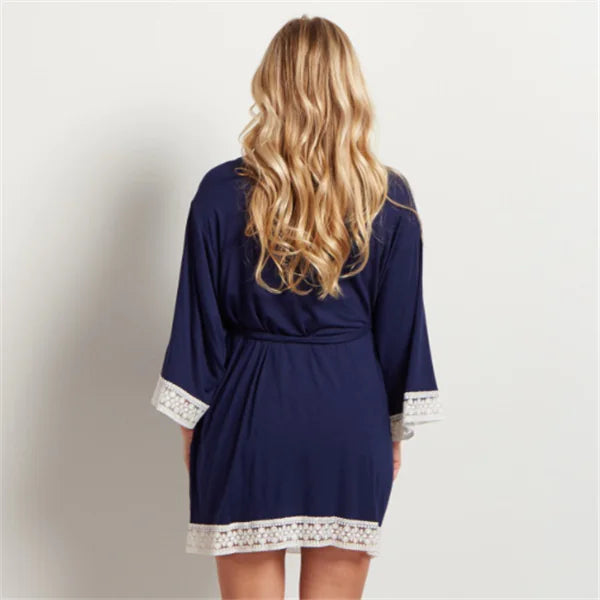 Maternity Lace Trim Pajamas with Nursing Nightgown - Live to Shop