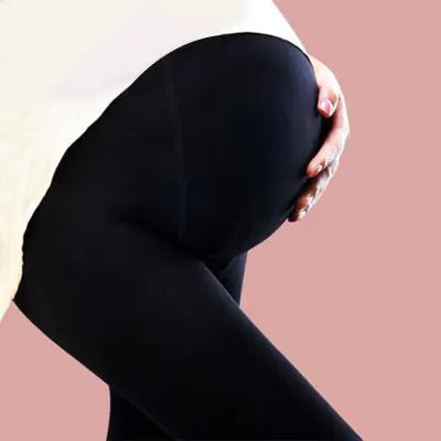 Women's Black Maternity Pants with Warm Support - Live to Shop