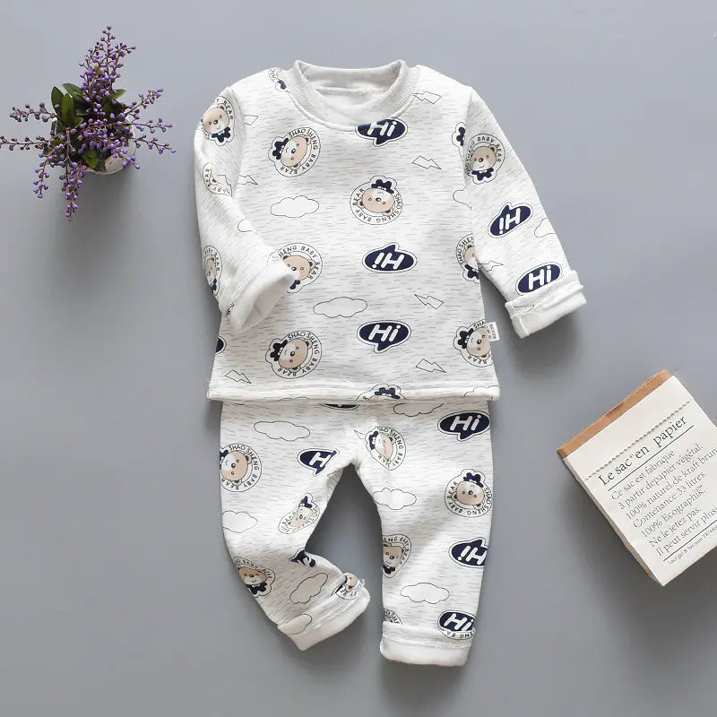 Warm Baby and Toddler Clothing Set with Fleece Pants - Live to Shop