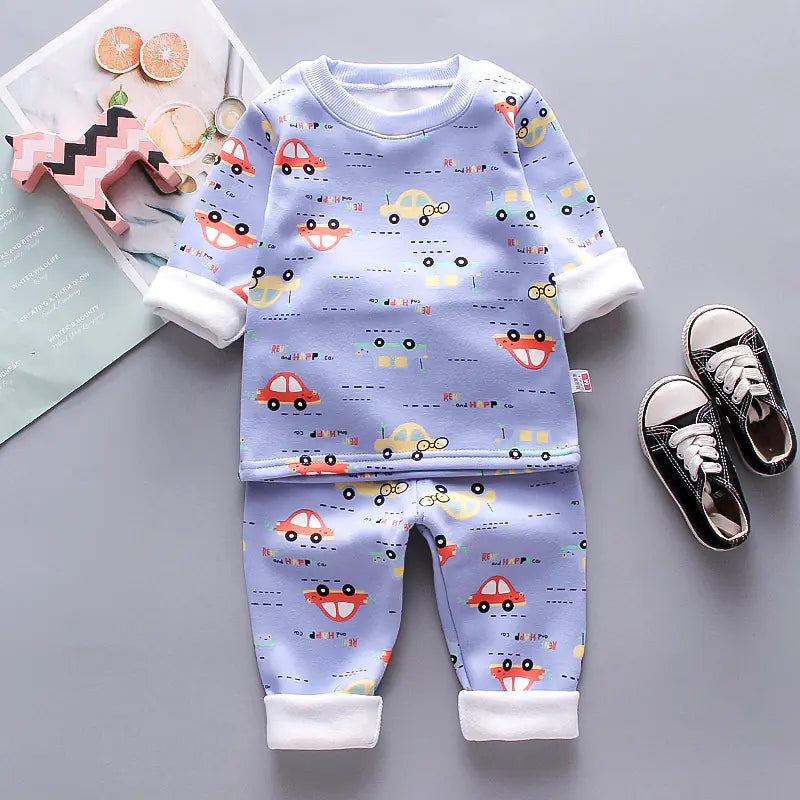 Warm Baby and Toddler Clothing Set with Fleece Pants - Live to Shop