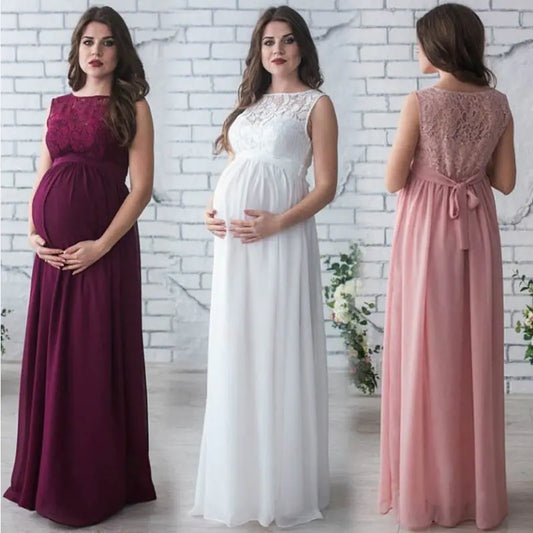 Lace Sleeveless Maternity Dress for Expecting Mothers - Live to Shop