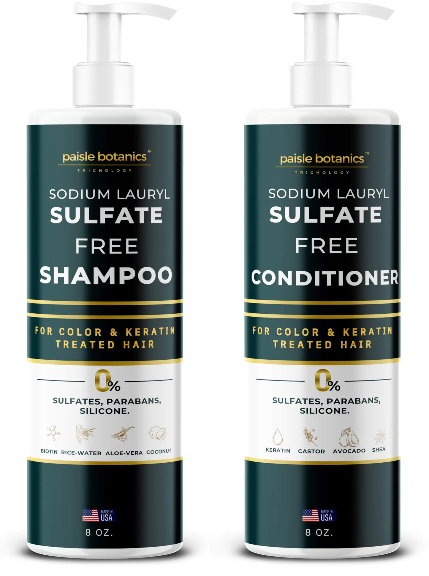 Sodium Lauryl Sulfate Free Shampoo and Conditioner Set Sulfate Free Shampoo and Conditioner For Color Treated Hair ALL NATURAL Women & Men Shampoo and Conditioner SLS Paraben and Sulfate Free Shampoo - Live to Shop
