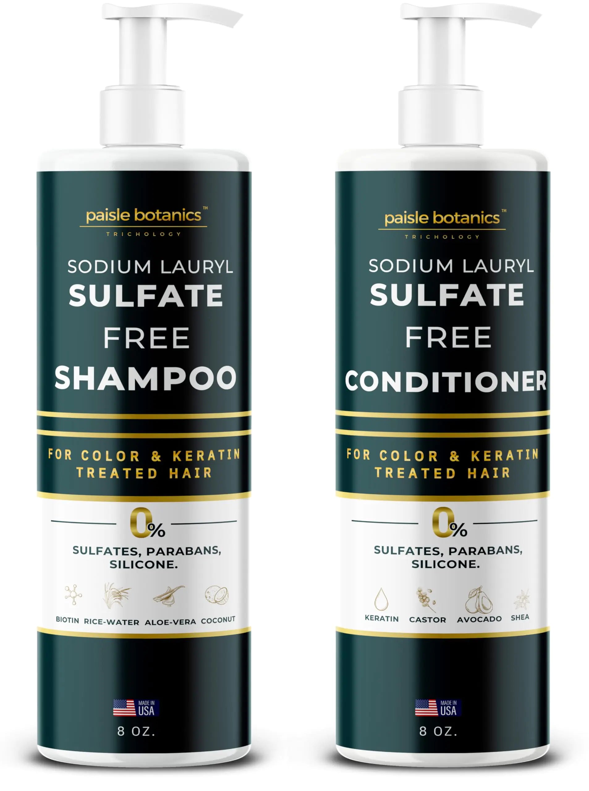 Sodium Lauryl Sulfate Free Shampoo and Conditioner Set Sulfate Free Shampoo and Conditioner For Color Treated Hair ALL NATURAL Women & Men Shampoo and Conditioner SLS Paraben and Sulfate Free Shampoo - Live to Shop