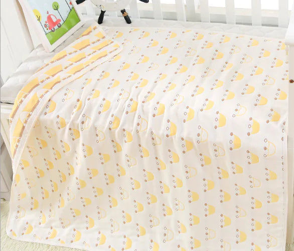 Pure Cotton 6-Layer Baby Bath Towel Blanket, 110cm - Live to Shop