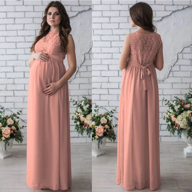 Lace Sleeveless Maternity Dress for Expecting Mothers - Live to Shop