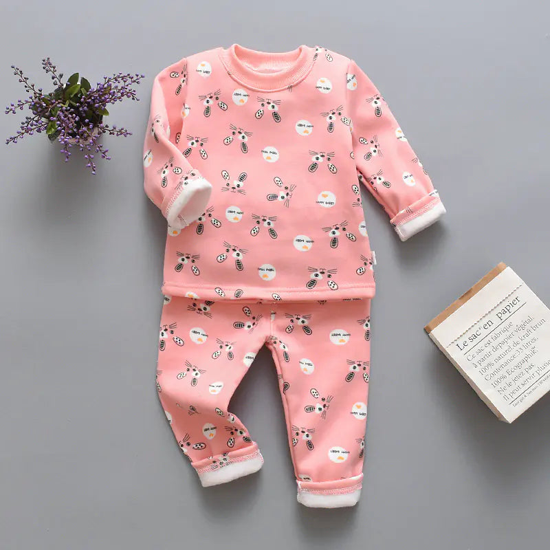 Warm Baby and Toddler Clothing Set with Fleece Pants - Live to Shop