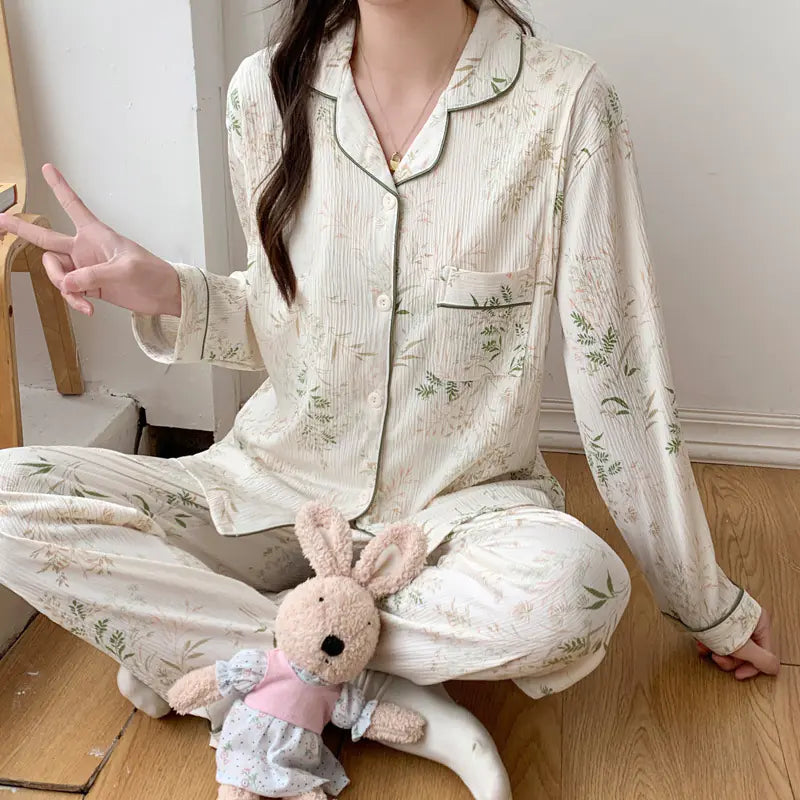 Maternity Nursing Pajama Set for Spring & Autumn - Live to Shop