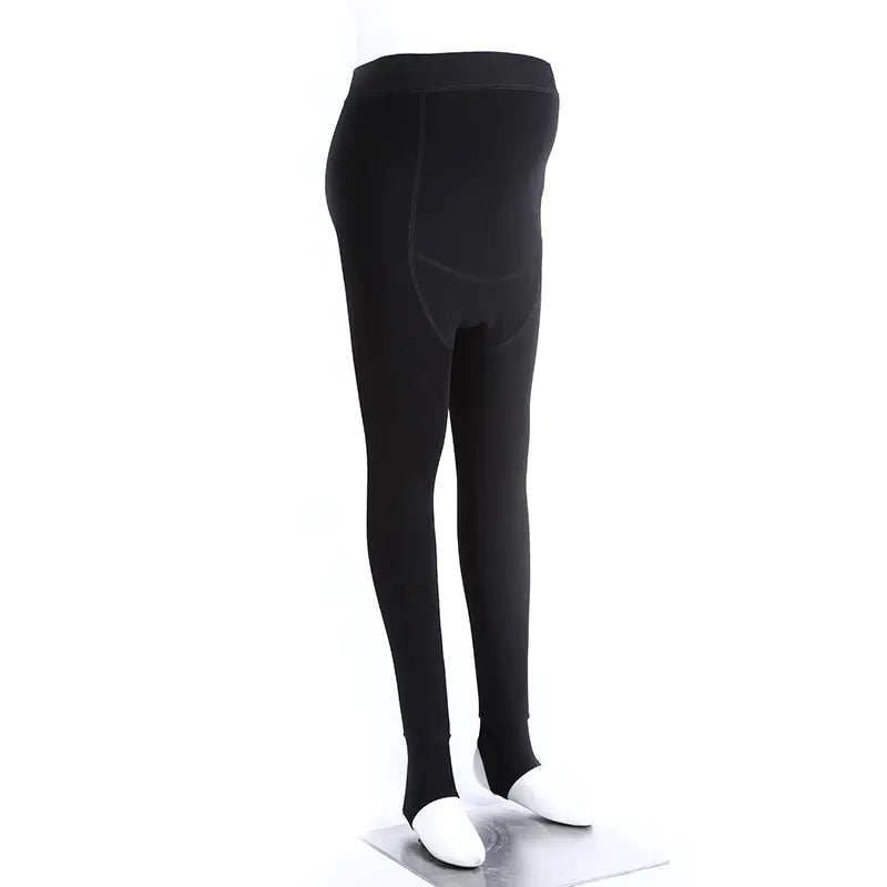 Women's Black Maternity Pants with Warm Support - Live to Shop