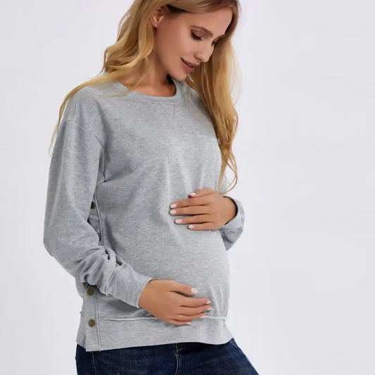 Loose Long Sleeve Maternity Sweater for Autumn & Winter - Live to Shop