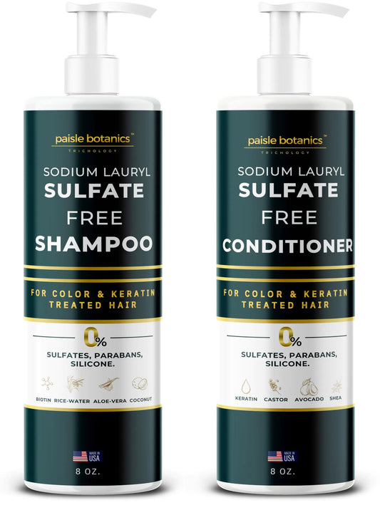 Sodium Lauryl Sulfate Free Shampoo and Conditioner Set Sulfate Free Shampoo and Conditioner For Color Treated Hair ALL NATURAL Women & Men Shampoo and Conditioner SLS Paraben and Sulfate Free Shampoo - Live to Shop