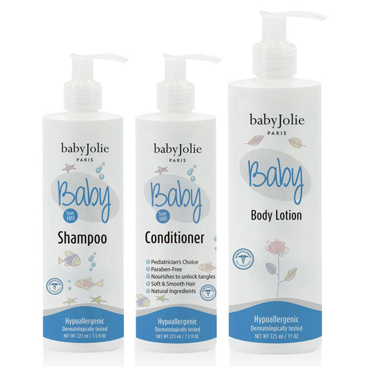 Baby Jolie Baby Bath Set | 1 Baby Shampoo 7.5oz (221ml) + 1 Baby Hair Conditioner 7.5oz (221ml) + 1 Baby Lotion 11oz (325ml) - Live to Shop