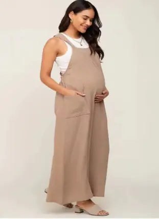 Wide Leg Maternity Overalls - Live to Shop
