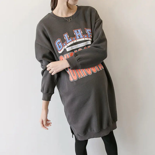 Autumn Winter Maternity Fashion Hoodie Dress (Plus Size) - Live to Shop