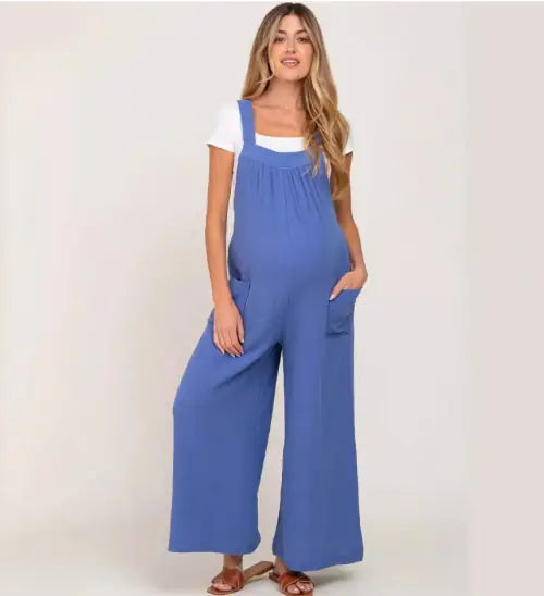 Wide Leg Maternity Overalls - Live to Shop