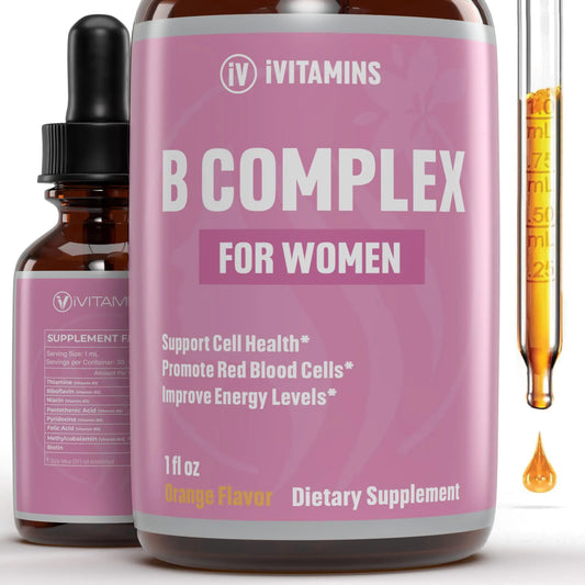 B Complex Vitamins for Women | Helps to Improve Brain Function Digestion Energy & More | B Vitamins Complex for Women | Vitamin B Complex | B Complex Vitamins | B12 Complex | 1 fl oz - Live to Shop