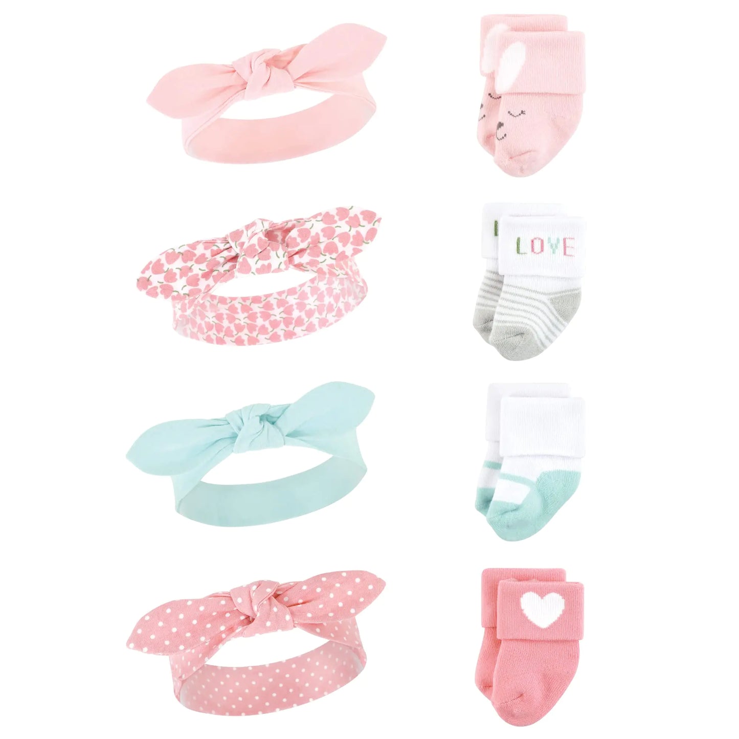 Hudson Baby Baby Girls Headband and Socks Set Bunny 0-9 Months