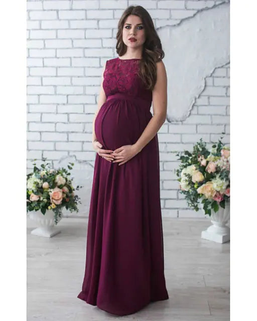Lace Sleeveless Maternity Dress for Expecting Mothers - Live to Shop