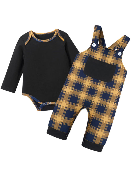 BAVADER Baby Boy Clothes 9-12 Month Boy Clothes Long Sleeve Rompers Baby Boy Outfits Plaid Baby Boy Winter Clothes Jumpsuit 9 Month Baby Boy Clothes Baby Boy Fall Outfits - Live to Shop