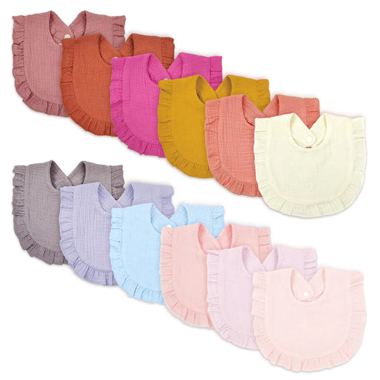 DOSMINE Baby Drooling Bibs Mulsin Bibs White Baby Feeding Bibs Cotton Bibs Baby Bibs for Drooling & Teething Newborn Bibs Baby Drool Bibs Infant Essentials Baby Must Haves for Christmas