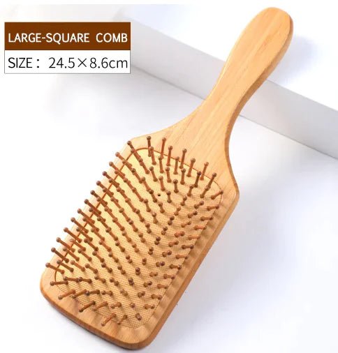 Bamboo Hair Brush with Air Cushion for Hair Care (One) - Live to Shop