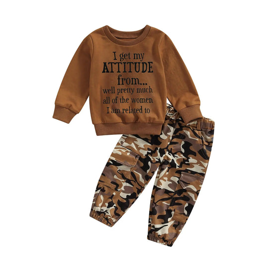 Kodaruber Toddler Baby Girls Clothes Set 2T 3T 4T 5T Fall Winter Outfits Pullover Sweatshirt Camo Pants Set Kids Sweatsuit(Caramel5-6 Years)