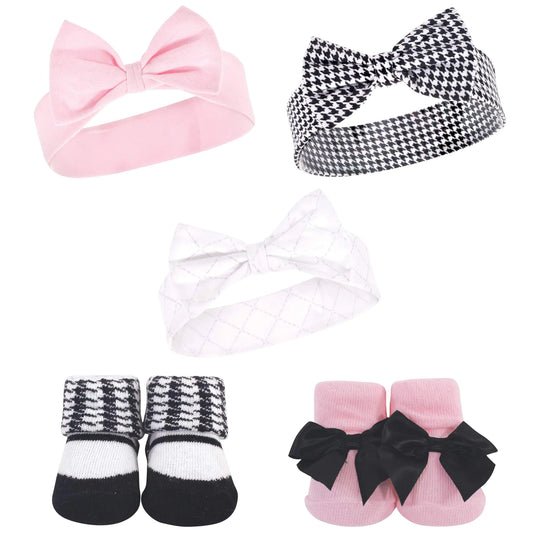 Hudson Baby Baby Girls Headband and Socks Set Bunny 0-9 Months
