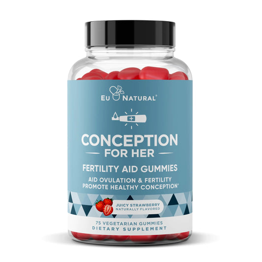 Conception for Her Fertility Gummies - Fertility Supplements for Women with Myo Inositol Folate & More Essential Nutrients - Delicious Juicy Strawberry Hormone Balance Vitamins 75 ct Gummies - Live to Shop