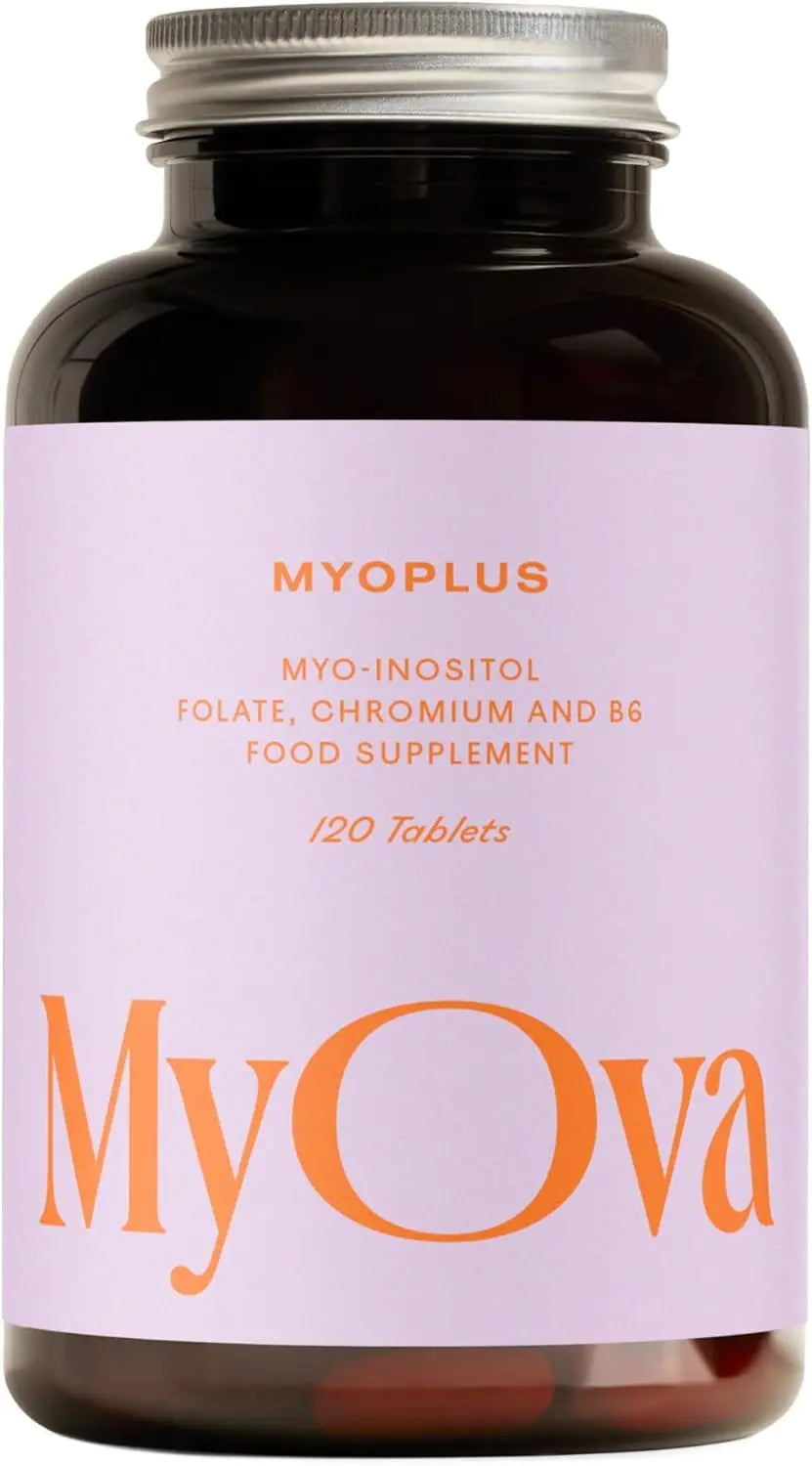 MyOva Myoplus - Inositol Supplement - 4000mg Myo Inositol 200ug Folate & 100ug Chromium Daily Intake - Hormone Balance & Ovarian Support Vitamins for Women - 120 Vegan Tablets 30 Days Supply - Live to Shop