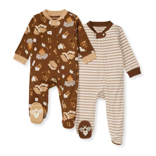 Burts Bees Baby Baby Boys Pajamas Sleep and Play Loose Fit 100% Organic Cotton Soft One-piece PJs Diagonal Zip Up Jumpsuit Newborn Essentials with Interior Zipper Guard in sizes NB to 6-9 Months