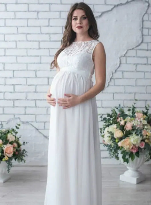 Lace Sleeveless Maternity Dress for Expecting Mothers - Live to Shop